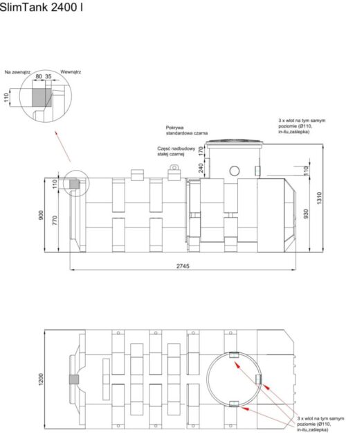 Zbiornik podziemny na wodę deszczową i ścieki SlimTank - obrazek 2