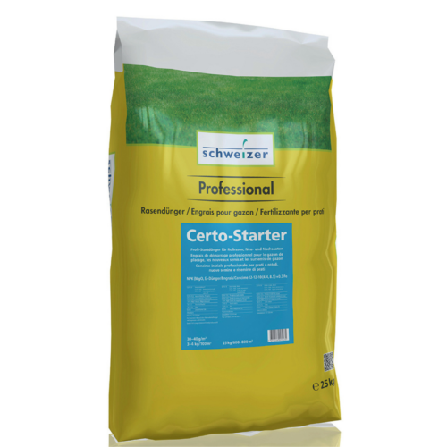 Nawóz startowy do trawy z rolki i siewu – Certo Starter 25 kg (Schweizer)