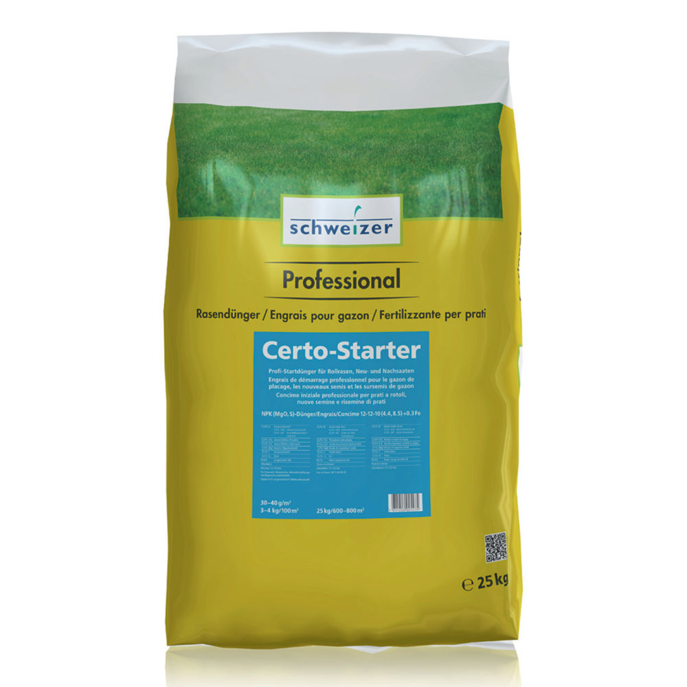 Nawóz startowy do trawy z rolki i siewu – Certo Starter 25 kg (Schweizer)